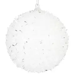 Елочный шар «Снежок» ø8 см пластик белый Без бренда