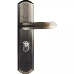 Ручка дверная межкомнатная на планке 200x68 мм правая, матовый хром/черный никель