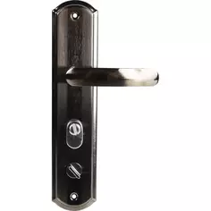Ручка дверная межкомнатная на планке 200x68 мм левая, матовый хром/черный никель