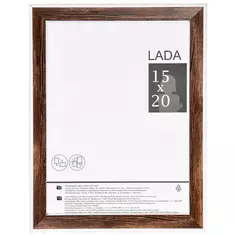 Рамка Lada, 15x20 см, пластик, цвет орех Без бренда