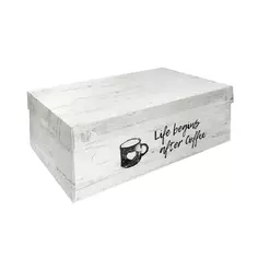 Коробка для хранения Графио 02 33x20x13 см полипропилен бело-черный Без бренда