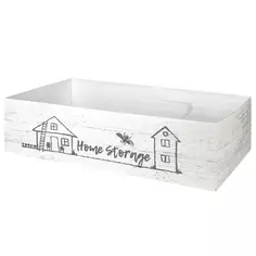 Коробка для хранения Графио 03 30x15.5x8 см полипропилен бело-черный Без бренда