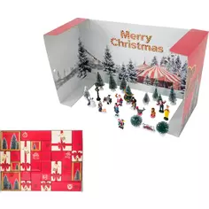 Рождественская композиция Luville "Набор с фигурками и календарем" 31x6x43 см