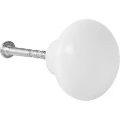 Ручка-кнопка мебельная 3101-00-WH 27x35 мм, цвет белый Edson