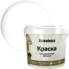 Краска для деревянных фасадов Akvateks База А 0.9 л цвет белый Без бренда