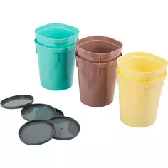 Комплект для рассады горшки со съемным дном Ingreen 8.3x8.3x20 полипропилен разноцветный 6 шт