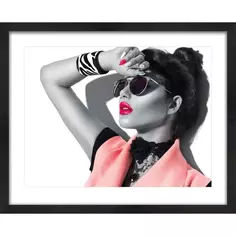 Картина в раме Девушка в очках 40x50 см цвет разноцветный Postermarket