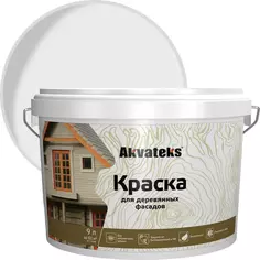 Краска для деревянных фасадов Akvateks База А 9 л цвет белый Без бренда