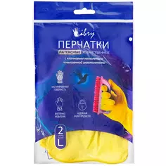 Перчатки латексные Gloves Libry размер 9/L, с защитой от скольжения Без бренда