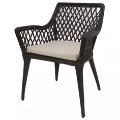 Садовое кресло с подушкой Bosfor 63x63x120 см искусственный ротанг коричневый Без бренда