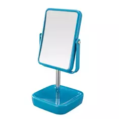 Зеркало увеличительное настольное ø17 цвет голубой Без бренда