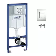 Комплект инсталляция с унитазом Grohe Rapid Sl 3 В 1 Koller Pool Kvadro, безободковый, с микролифтом, цвет белый