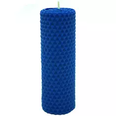 Свеча вощинная цилиндр синяя 4x13 см Эвис