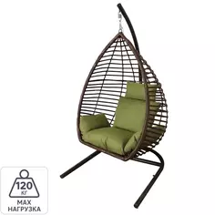 Кресло подвесное Greengard Орион до 120 кг коричнево-зеленый с опорой