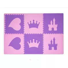 Мягкий пол пазл Принцесса 46x46 см цвет фиолетовый/розовый Без бренда