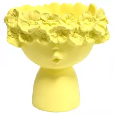 Ваза фигурная Мила гипс цвет лимон 13.3 см Эвис