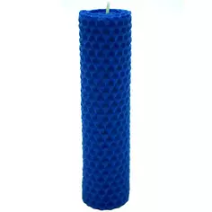 Свеча вощинная цилиндр синяя 3x13 см Эвис