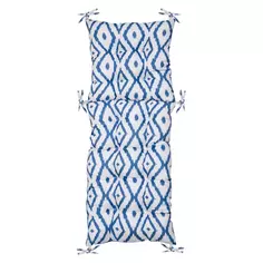 Подушка на сиденье 120x45 см цвет сине-белый Без бренда