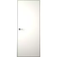 Дверь межкомнатная глухая с замком в комплекте Invisible 80x200 см правая эмаль цвет белый Без бренда