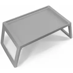 Столик прямоугольный 54.5x35.5 см пластик цвет серый Без бренда