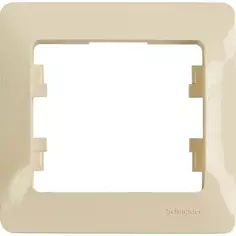 Рамка для розеток и выключателей Schneider Electric Glossa 1 пост цвет бежевый