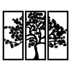 Панно декоративное Дерево МДФ 25x59 см черное Без бренда