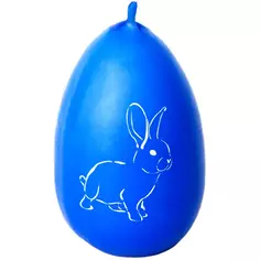 Свеча Пасхальное яйцо с кроликом синяя 5,5 см Эвис