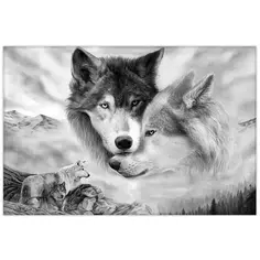 Картина на холсте Волчья верность 110x70 см Fbrush