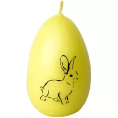 Свеча Пасхальное яйцо с кроликом желтая 5,5 см Эвис