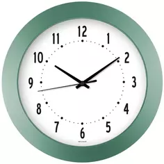Часы настенные Troykatime Эконом круглые пластик цвет зеленый бесшумные ø 30.5 см
