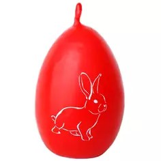 Свеча Пасхальное яйцо с кроликом красная 5,5 см Эвис