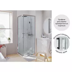 Комплект стекол для душевой ширмы Sensea Easy 80x80 см прозрачное стекло цвет профиля на выбор