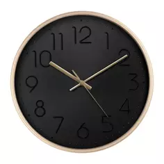 Часы настенные Troykatime круглые пластик цвет золотисто-черный бесшумные ø30 см