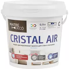 Краска для колеровки для стен Maitre Deco Cristal Air Antivirus прозрачная база С 0.9 л