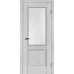 Дверь межкомнатная остекленная с замком и петлями в комплекте Палермо 90x200 см полипропилен цвет нардо грей Portika