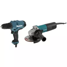 Набор электроинструментов Makita DK0117, дрель DF0300 и УШМ 9555HN