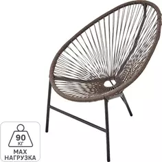 Садовый стул без подушки Acapulco 73x88x83 см сталь/искусственный ротанг темно-коричневый