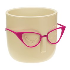 Кашпо полипропилен, 0.65 л, 11.5х11.5х10.5 см, универсальное, со вставкой, белая глина, Idea, Мари, М 3075