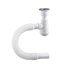 Сифон для мойки, бутылочный, 1" 1/4, 32х32, полипропилен, с выпуском, с гофрой, Orio, Чик, М-32019