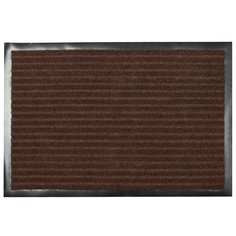 Коврик придверный, 40х60 см, прямоугольный, резина, с ковролином, коричневый, Комфорт, Floor mat, XTL-1002