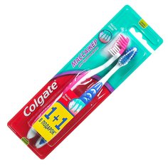 Зубная щетка Colgate, Массаж, средней жесткости, + 1 в подарок