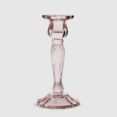 Подсвечник Anhuaglass стекло 6,5х6,5х18,5 см розовый