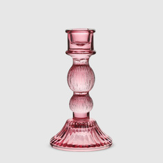 Подсвечник Anhuaglass стекло 8х8х15,5 см розовый