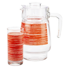 Наборы для безалкогольных напитков набор питьевой LUMINARC Брашмания Ред 7 предметов: кувшин 1,6л + 6 стаканов 270мл стекло