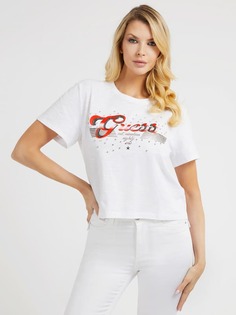 Футболка С Логотипом Из Стразов Guess