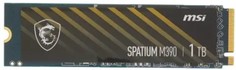 Накопитель SSD M.2 2280 MSI SPATIUM M390 1TB PCIe Gen3x4 NVMe 1.4 3300/3000MB/s IOPS 420K/550K MTBF 1.5M 400 TBW