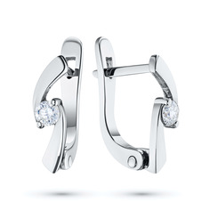 Серьги из серебра с бриллиантами э0601сг05157200 ЭПЛ Даймонд