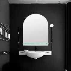 Зеркало для ванной Omega Glass NNKP201M с полкой 40x50 см арка Без бренда