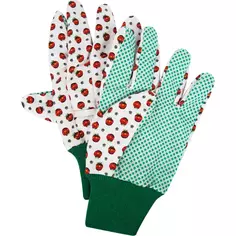 Перчатки садовые с рисунком hx-33-XL, х/б-ПВХ Без бренда