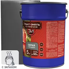 Эмаль-грунт по ржавчине 3в1 цвет серый 5 кг Эмпилс